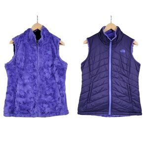 The North Face Mossbud Swirl Reversible Vest Purple Women's Size Medium
